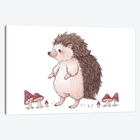 Cute Hedgehog Canvas Print #FYA17} by Fairydrop Art Art Print
