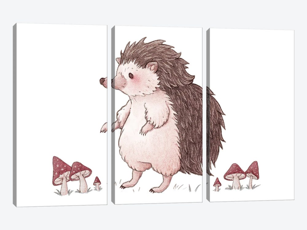 Cute Hedgehog by Fairydrop Art 3-piece Canvas Art