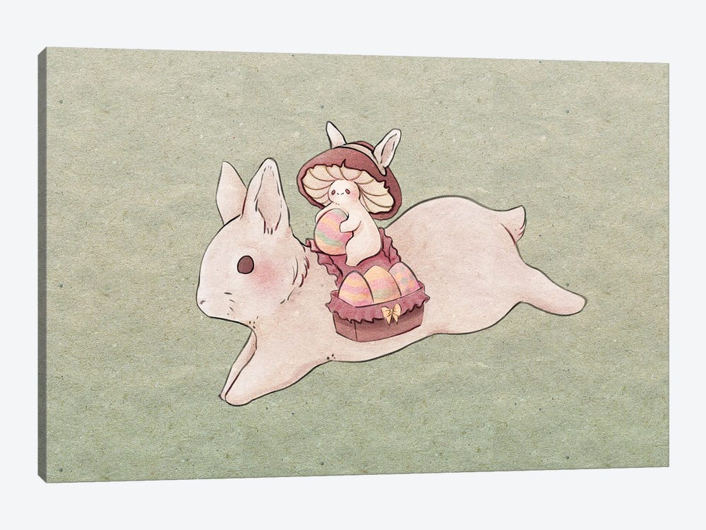 Easter Mushroom And Bunny by Fairydrop Art 1-piece Canvas Art Print