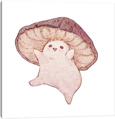 Dancing Mushroom Canvas Art Print - Mushroom Art
