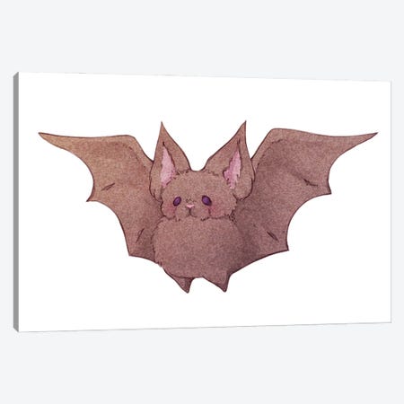 Fluffy Bat Canvas Print #FYA21} by Fairydrop Art Art Print