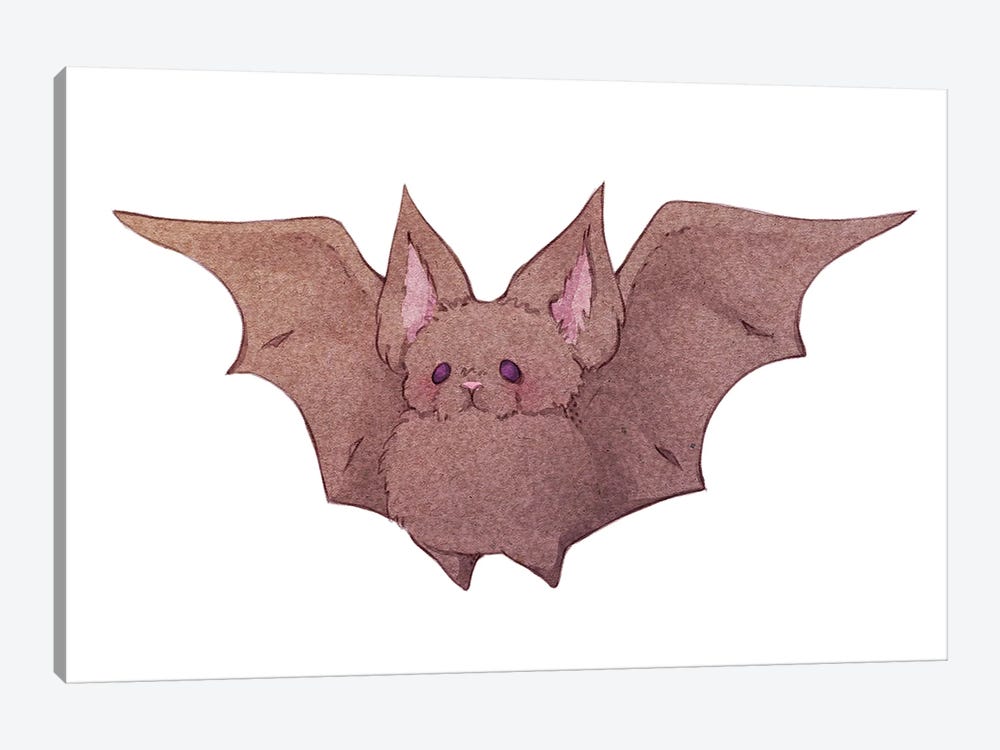 Fluffy Bat by Fairydrop Art 1-piece Canvas Print