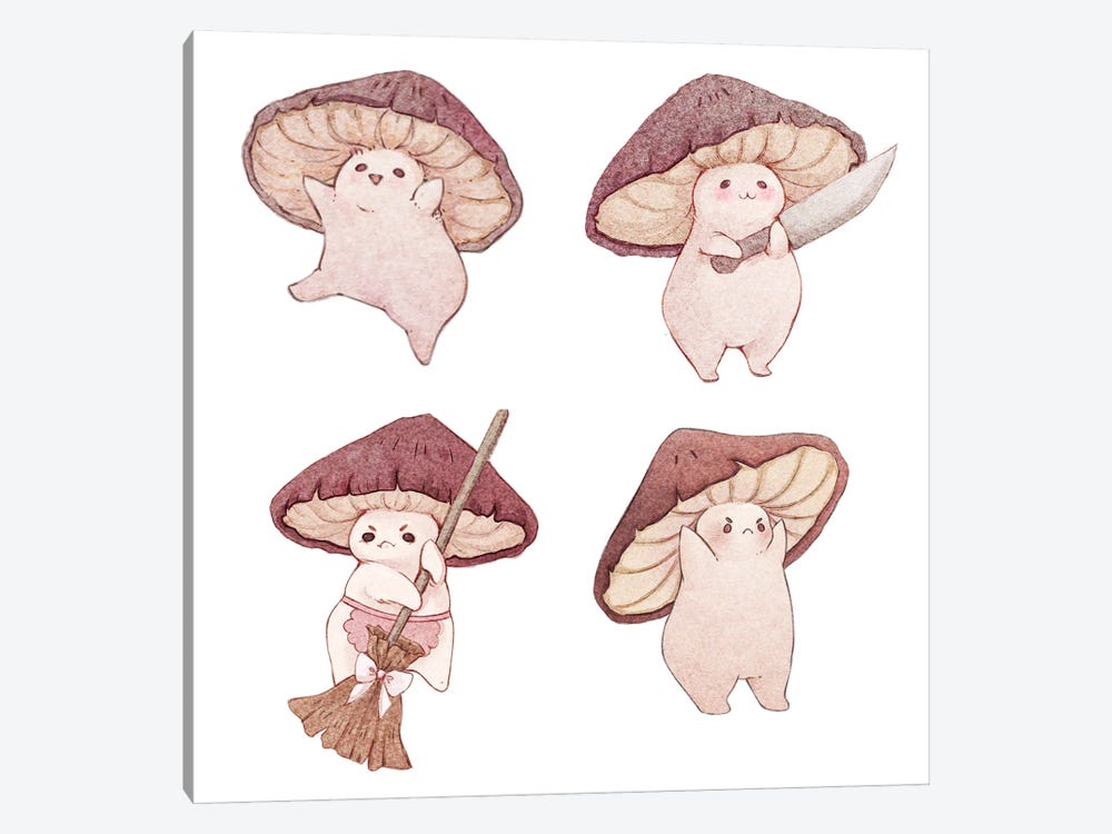 Mushroom Moods by Fairydrop Art 1-piece Art Print