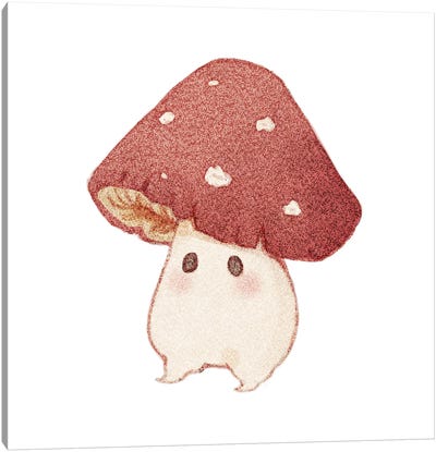 Friendly Mushroom Canvas Art Print - Mushroom Art