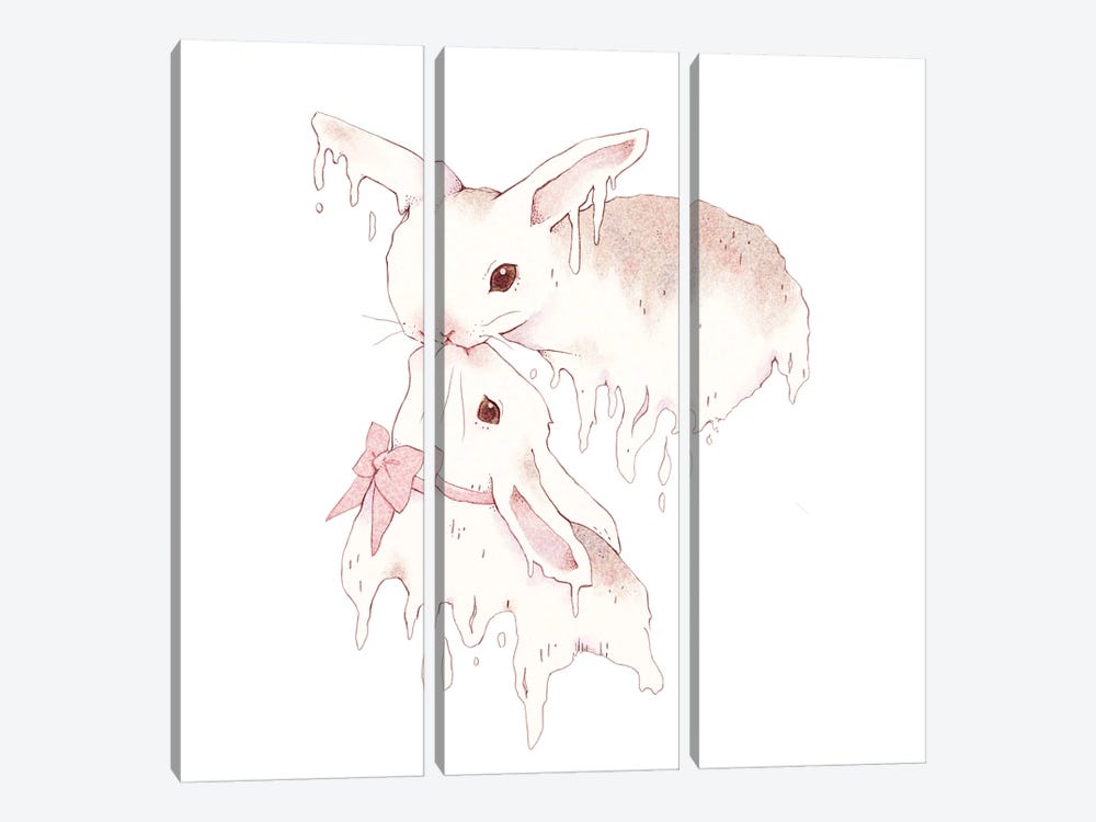 Melting Marshmallow Bunnies by Fairydrop Art 3-piece Art Print