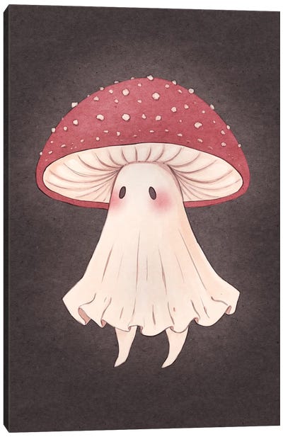 Mushroom Ghost Canvas Art Print - Mushroom Art