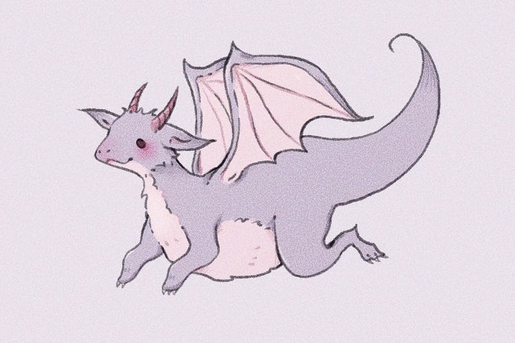 Soft Pastel Dragon Friend