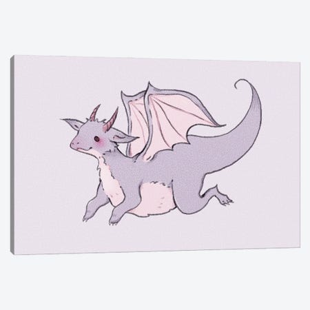 Soft Pastel Dragon Friend Canvas Print #FYA35} by Fairydrop Art Canvas Art Print