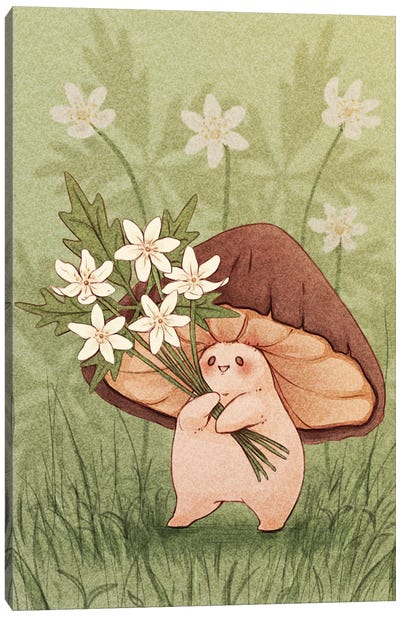 Spring Flowers Canvas Art Print - Cozy Cottage