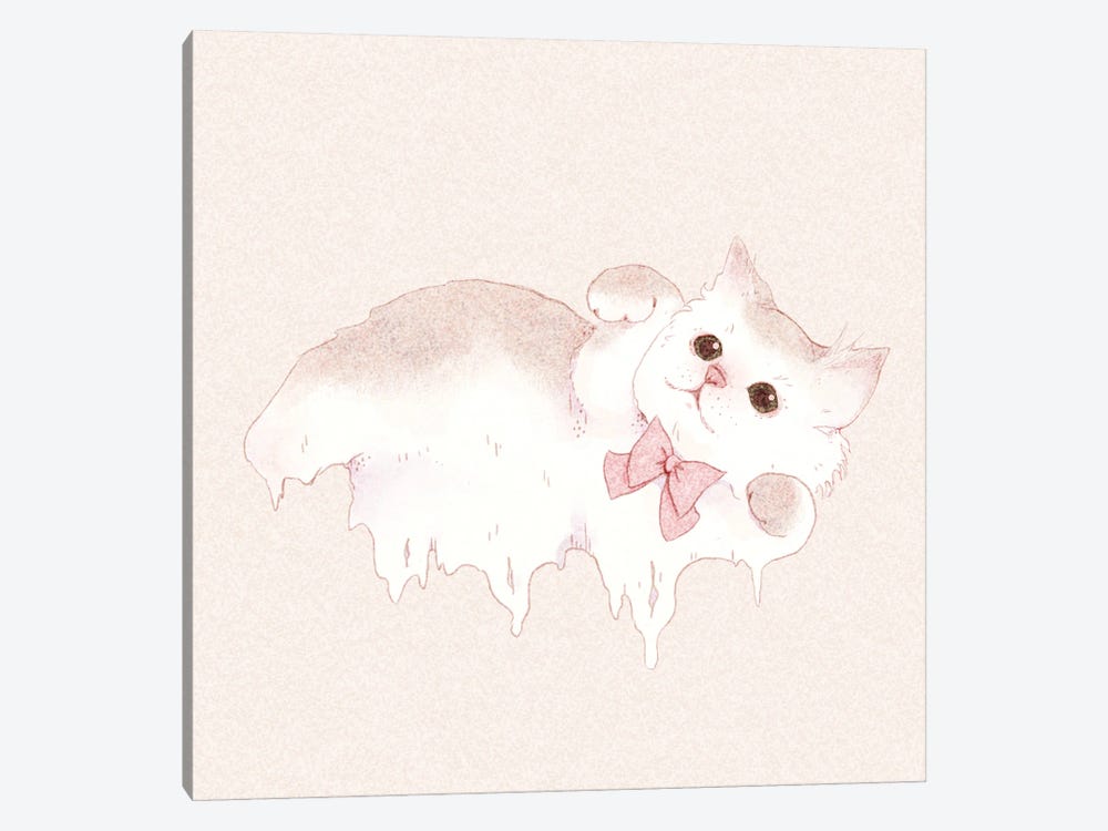 Marshmallow Kitty by Fairydrop Art 1-piece Art Print