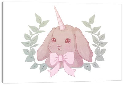 Unicorn Bunny Canvas Art Print - Fairydrop Art