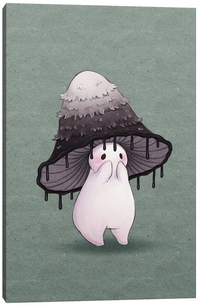Ink Cap Mushroom Canvas Art Print - Mushroom Art