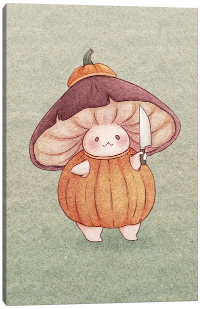 Pumpkin Mushroom Canvas Art Print - Fairydrop Art