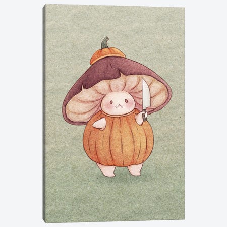 Pumpkin Mushroom Canvas Print #FYA8} by Fairydrop Art Canvas Print