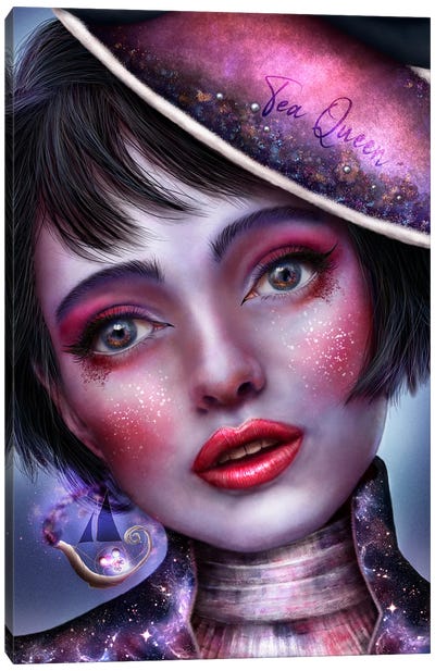 The Tea Fairy Canvas Art Print - Purple Art