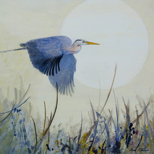 Nautical Décor: Soaring Heron by Floy Zittin