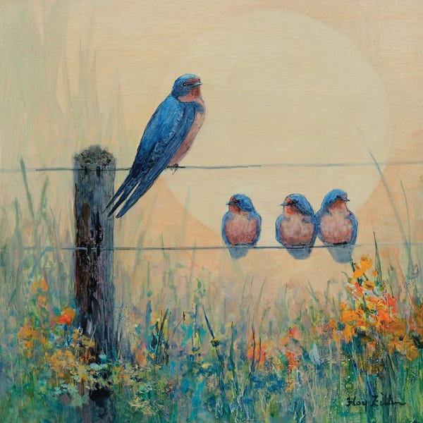 Wildflowers: Barn Swallow Family by Floy Zittin