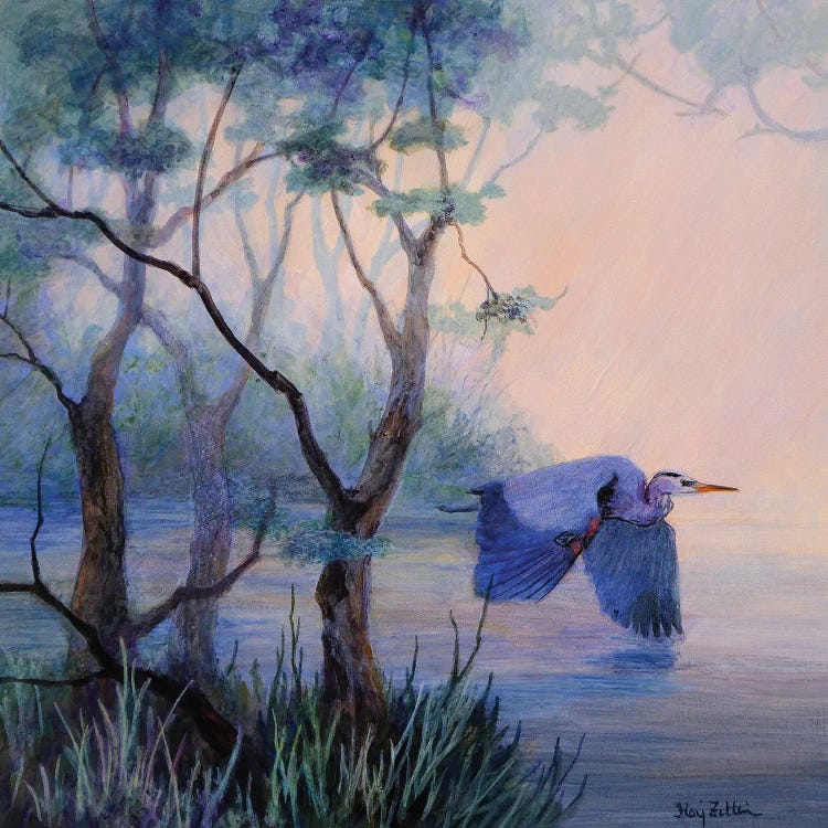 Heron and Trees by Floy Zittin wall art
