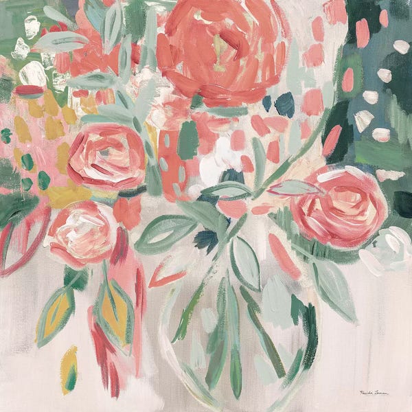 Farida Zaman: Summer Pink Floral Modern by Farida Zaman