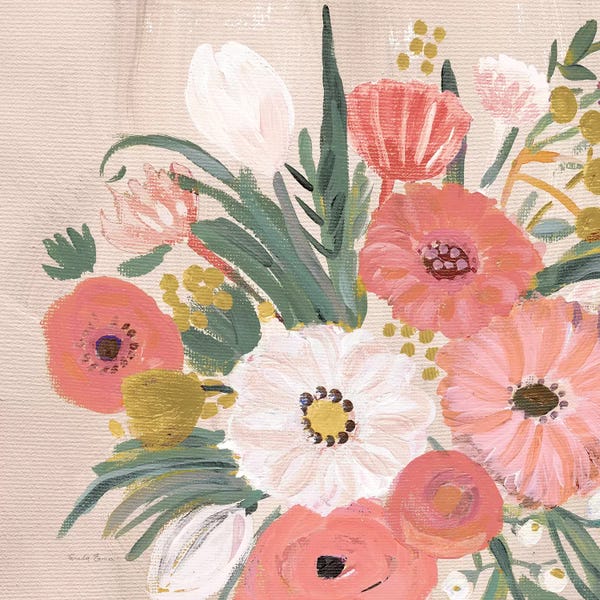 Farida Zaman: Vintage Floral IV Flipped Modern by Farida Zaman