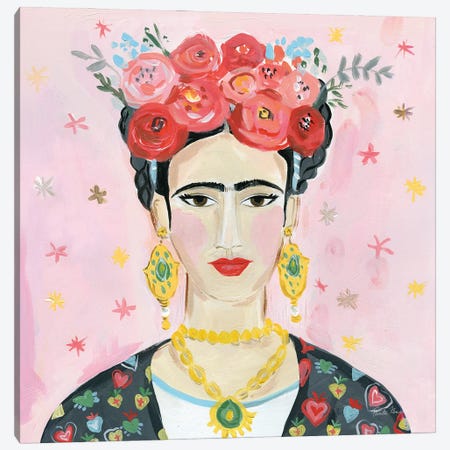 Homage to Frida Shoulders Canvas Print #FZA174} by Farida Zaman Canvas Art Print