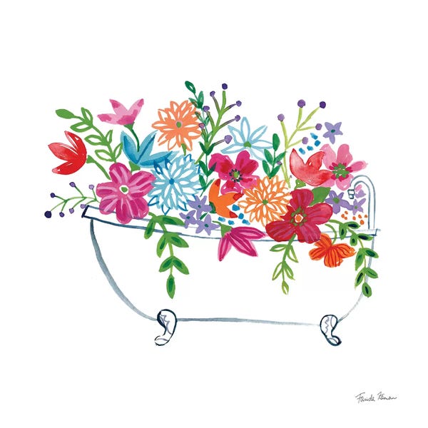 Farida Zaman: Floral Bathroom I  by Farida Zaman