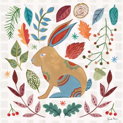 Whimsical Woodland V by Farida Zaman framed canvas print