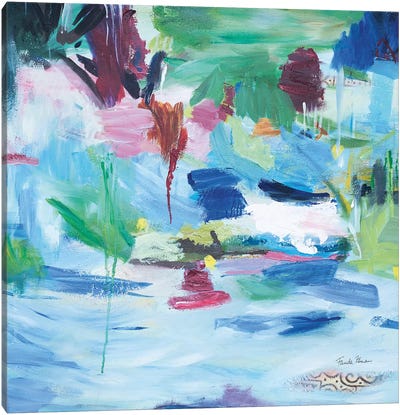 Lake Abstract Canvas Art Print - Farida Zaman