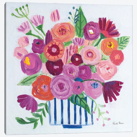 Pink Blossoms II Canvas Print #FZA213} by Farida Zaman Art Print