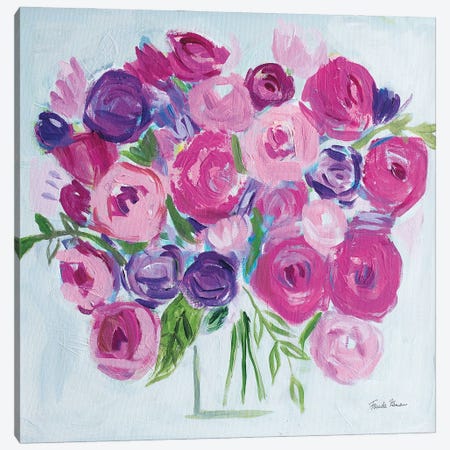 Roses are Pink Canvas Print #FZA215} by Farida Zaman Canvas Artwork