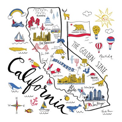 California by Farida Zaman framed wall art