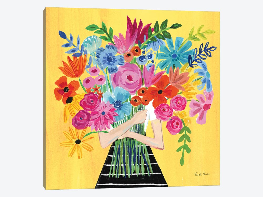A Bunch Of Flowers I by Farida Zaman 1-piece Canvas Art Print
