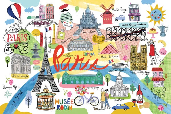 Farida Zaman: Paris Map by Farida Zaman