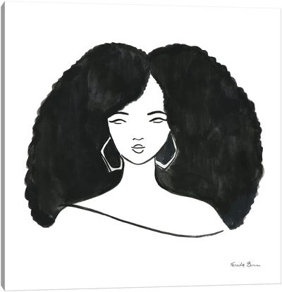 Afro Girl II Canvas Art Print - Farida Zaman