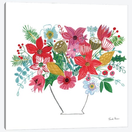 Holiday Bouquet II Canvas Print #FZA268} by Farida Zaman Canvas Art