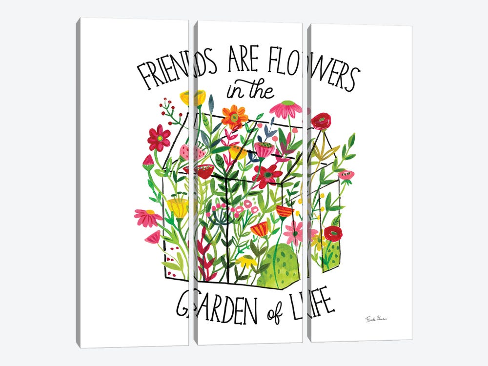 Greenhouse Blooming IV Friends by Farida Zaman 3-piece Canvas Art