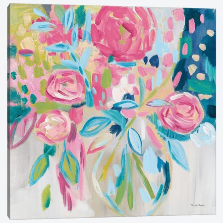 Summer Pink Floral Canvas Print #FZA5} by Farida Zaman Canvas Print