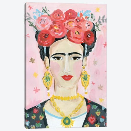 Homage to Frida Canvas Print #FZA73} by Farida Zaman Canvas Artwork