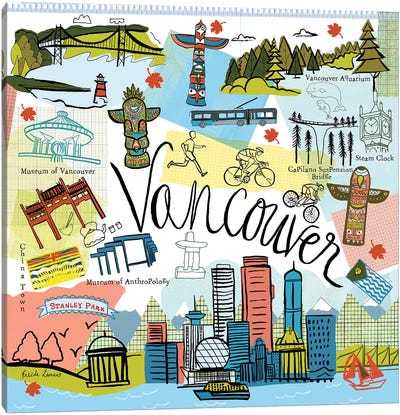 Global Travel V Canvas Art Print - Vancouver Art