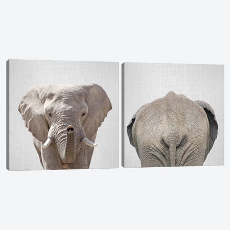Elephant Diptych Canvas Print Set #GAD2HSET001} by Gal Design Canvas Art
