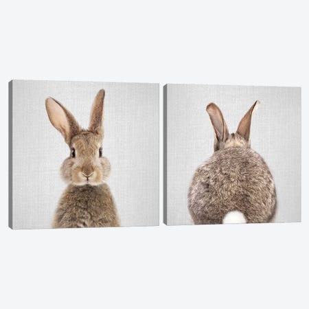 Rabbit Diptych Canvas Print Set #GAD2HSET002} by Gal Design Canvas Wall Art