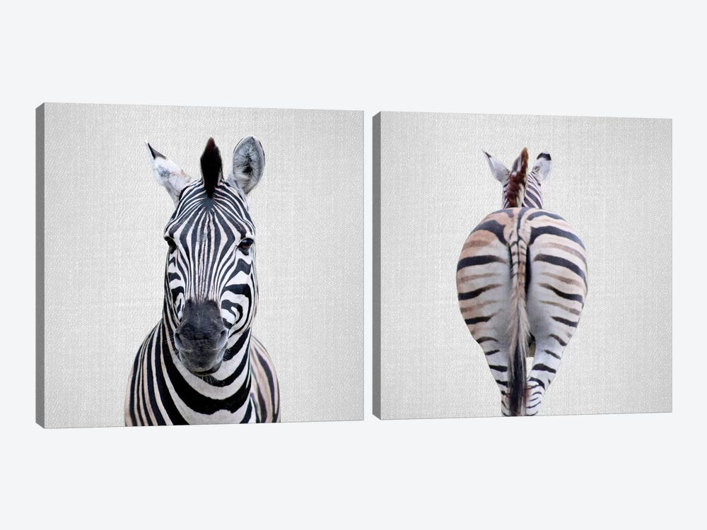 Zebra Diptych by Gal Design 2-piece Canvas Print
