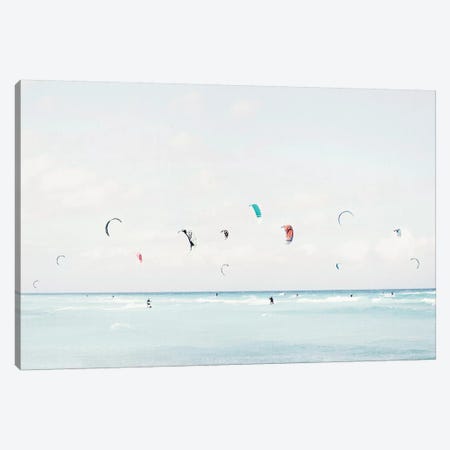 Kite Surfing Canvas Print #GAD62} by Gal Design Canvas Artwork