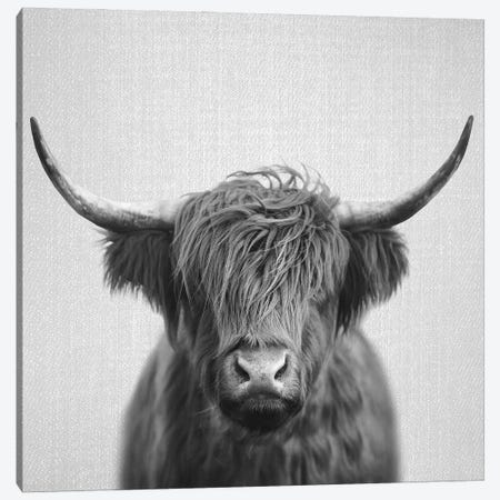 Highland Cow In Black & White Canvas Print #GAD73} by Gal Design Canvas Print