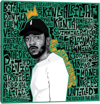 Best Of Kendrick I Canvas Art Print - Song Lyrics Art