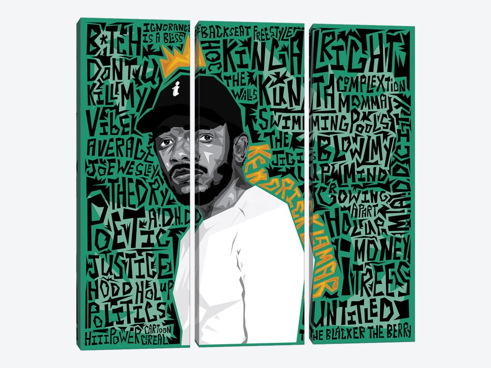Best Of Kendrick I by Graph Atik 3-piece Canvas Art Print
