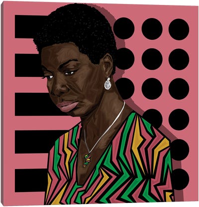 A Queen Called Nina Canvas Art Print - Nina Simone