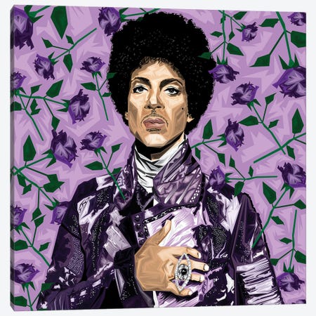 Purple Prince Canvas Print #GAK45} by Graph Atik Canvas Art