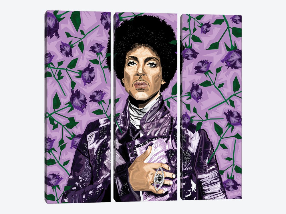 Purple Prince by Graph Atik 3-piece Canvas Art Print