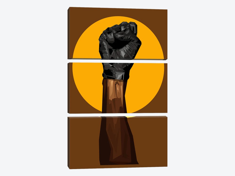 Black Power by Graph Atik 3-piece Canvas Art Print